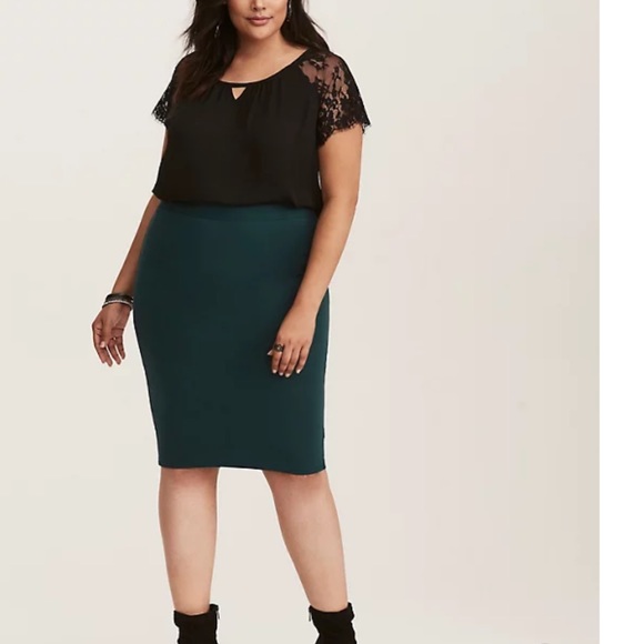 torrid Dresses & Skirts - PONTE PENCIL Emerald Green plus size skirt 28w